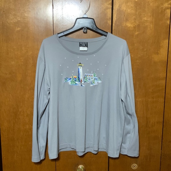 SOUTHERN LADY - WINTER LIGHTHOUSE LONG SLEEVE SHIRT (XL) - Picture 1 of 7